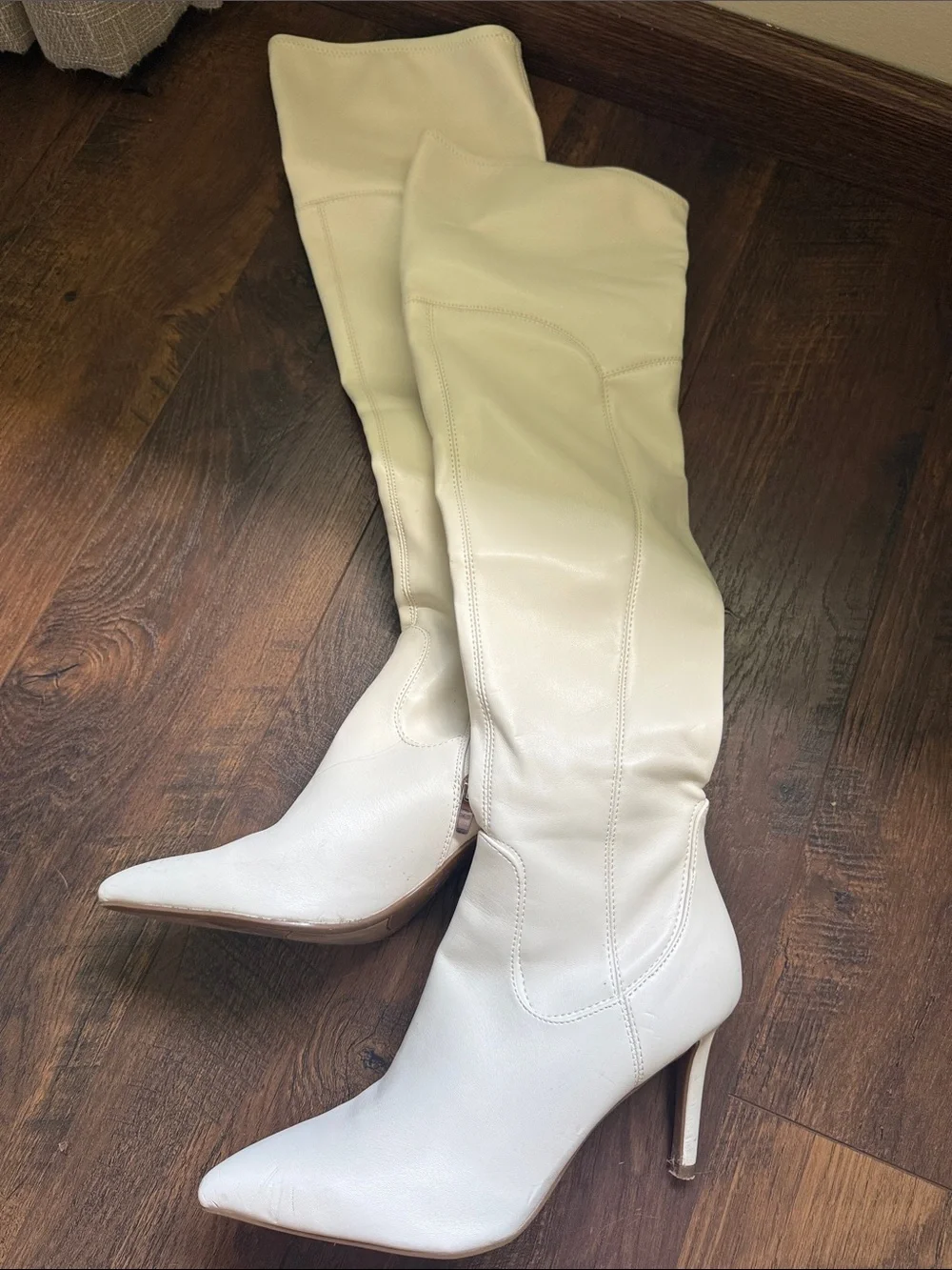 Marc Fisher Ivory Over-the-Knee Pointed-Stiletto Boots